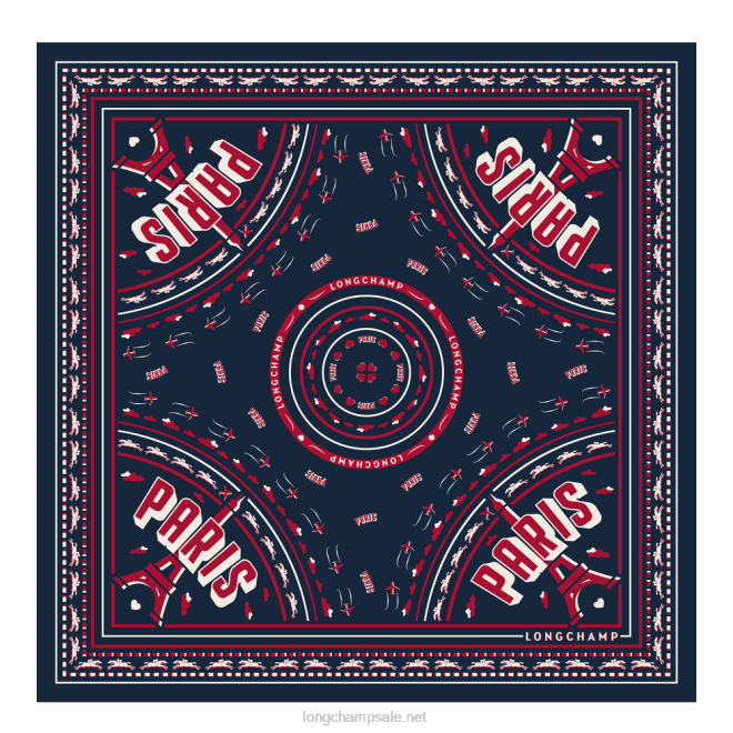 Longchamp נשים צעיף משי קולקציית אביב/קיץ 2023 50 B6481015 חיל הים