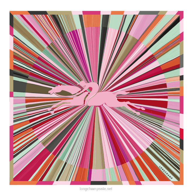 Longchamp נשים צעיף משי קולקציית אביב/קיץ 2023 70 B6481037 ורוד פוקסיה