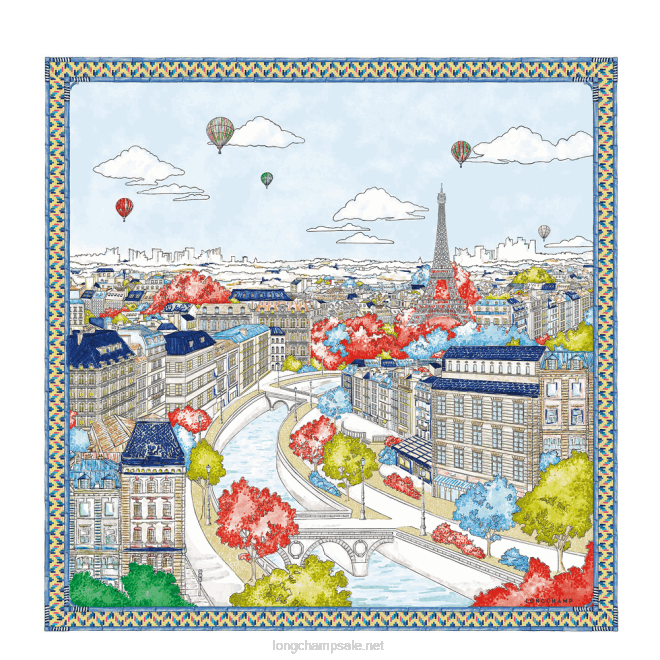 Longchamp נשים צעיף משי קולקציית אביב/קיץ 2023 90 B6481043 כְּחוֹל