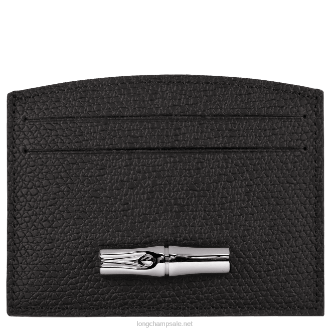 Longchamp נשים מחזיק כרטיס roseau B648636 שָׁחוֹר