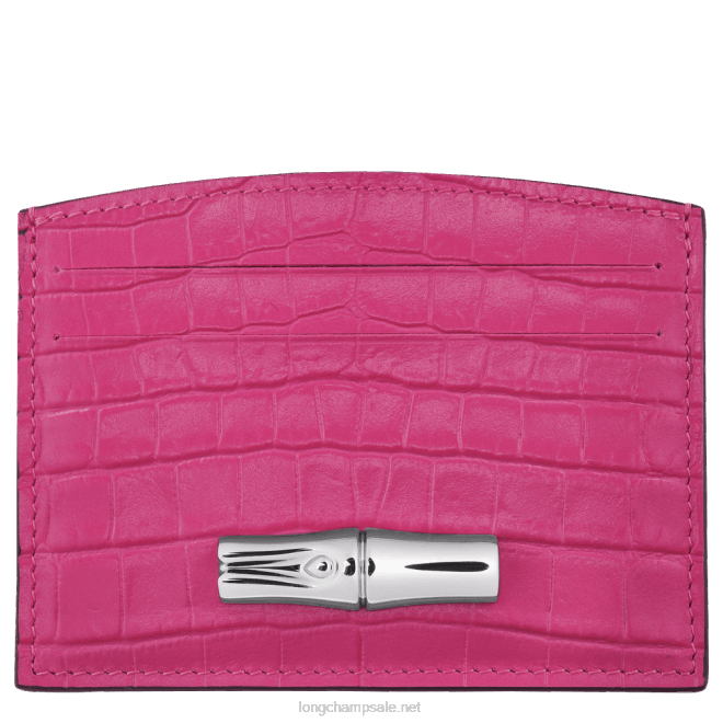 Longchamp נשים מחזיק כרטיס roseau B648642 ורוד פוקסיה